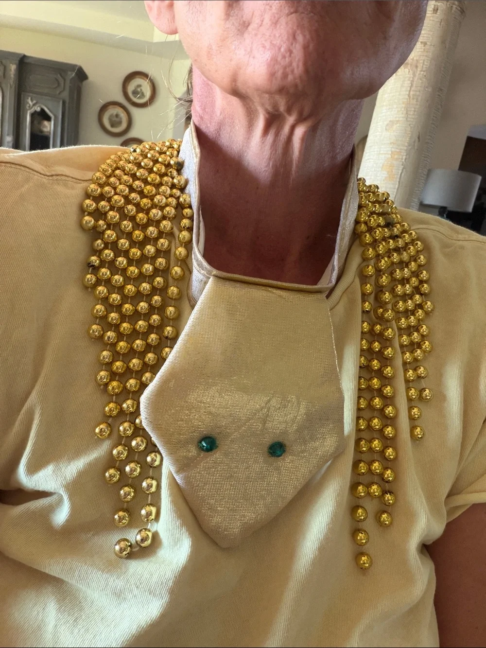 Cleopatra Gold Beaded Fringe Kids Headpiece or necklace - Metallic - Snake